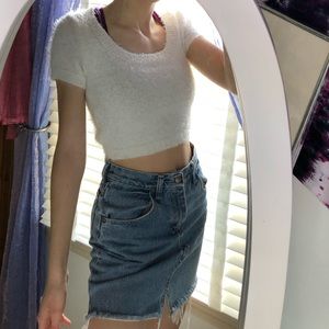 Fuzzy cropped tee